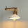 Applique murale lumineuse rétractable en verre rayé blanc crème scandinave et noyer