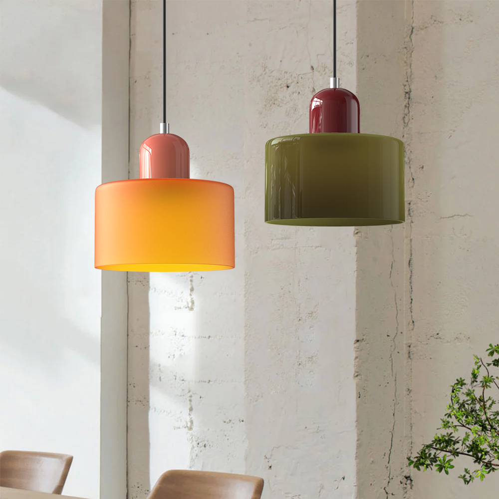 Bauhaus liten glasspendel lampe