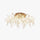 Art Deco Elegant Flower Flush Mount Ceiling Lights, Gold