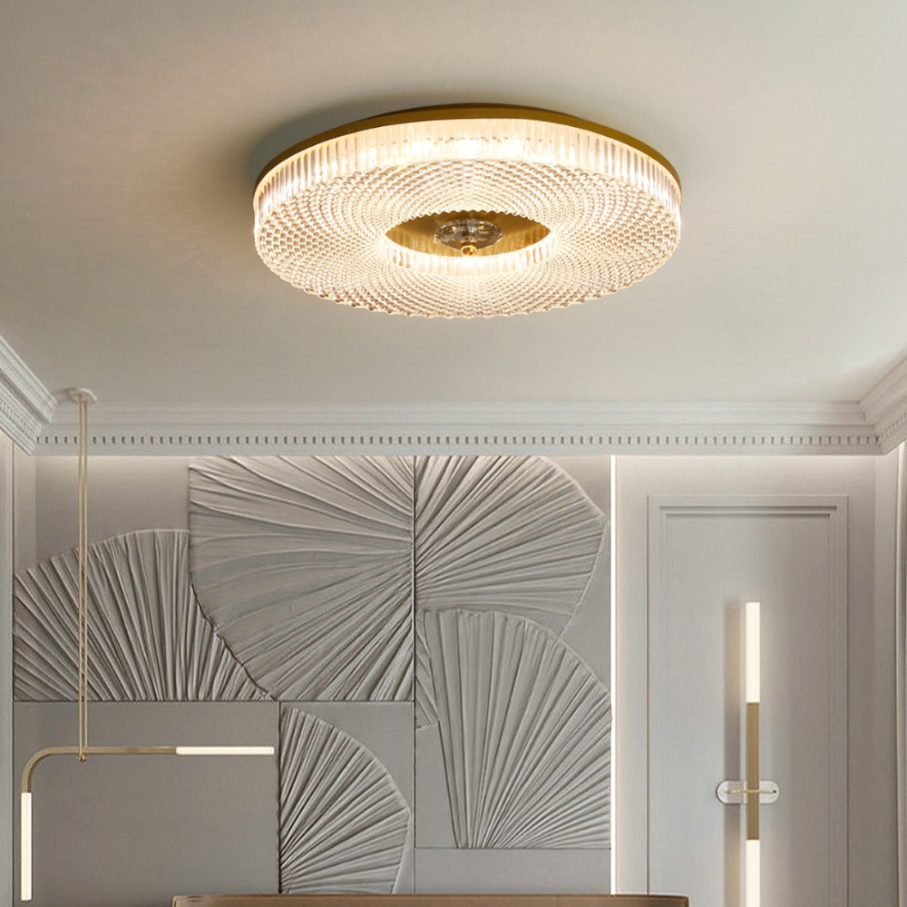 Plafonnier LED rond encastré blanc/or/doré/noir pour chambre à coucher