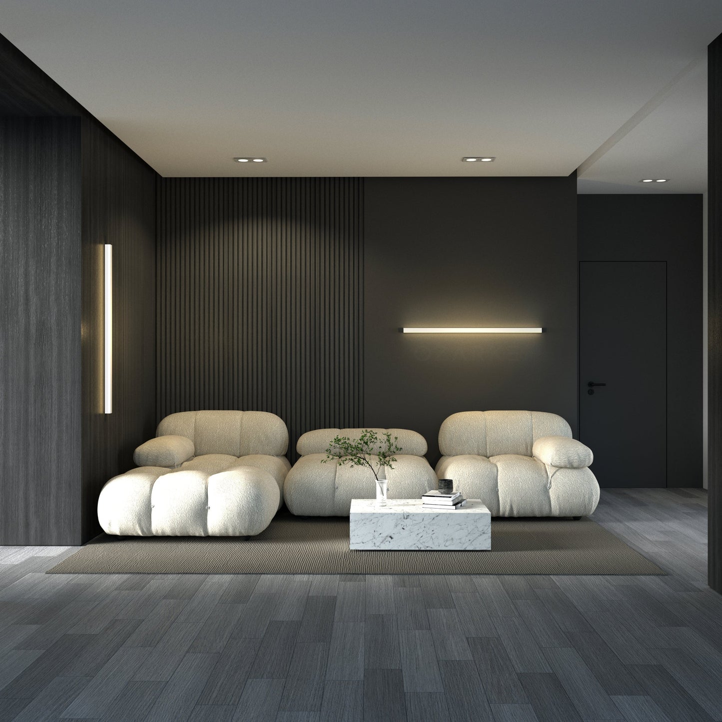 Minimalist Linear Wall Lamp with LED Atmosphere Lighting