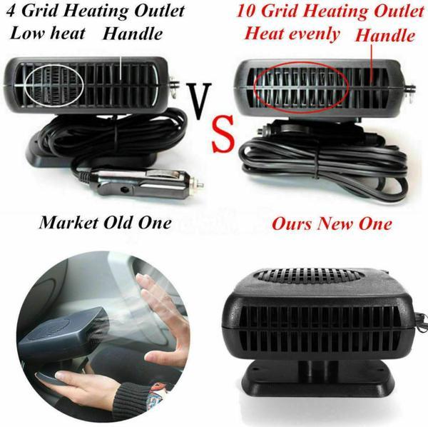 Dégivreur de pare-brise Chauffage Ventilateur - Sèche-voiture 2 en 1 Mini Dégivreur Électrique de Pare-brise et Démisteur 12V
