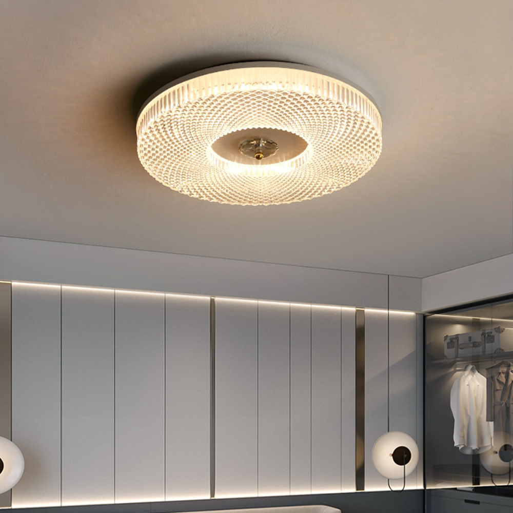 Plafonnier LED rond encastré blanc/or/doré/noir pour chambre à coucher
