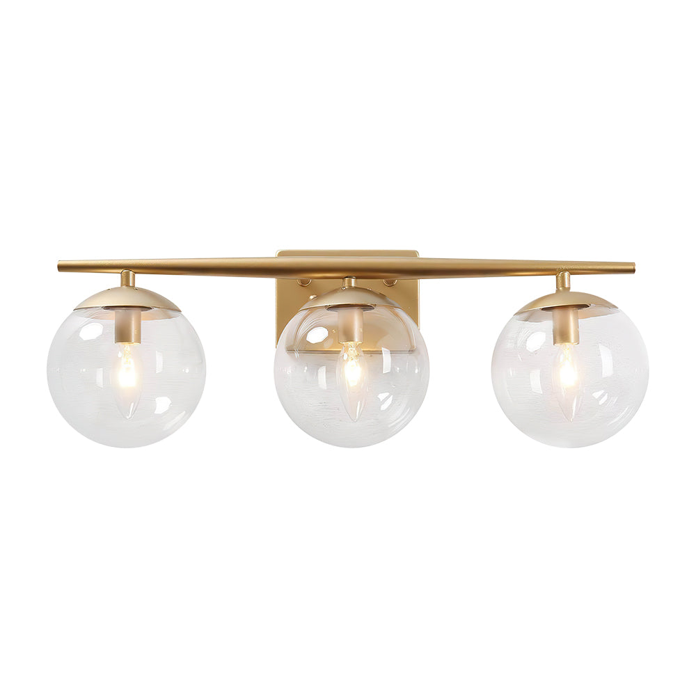 Minimalist 3-Light Gold Dimmable Vanity Light