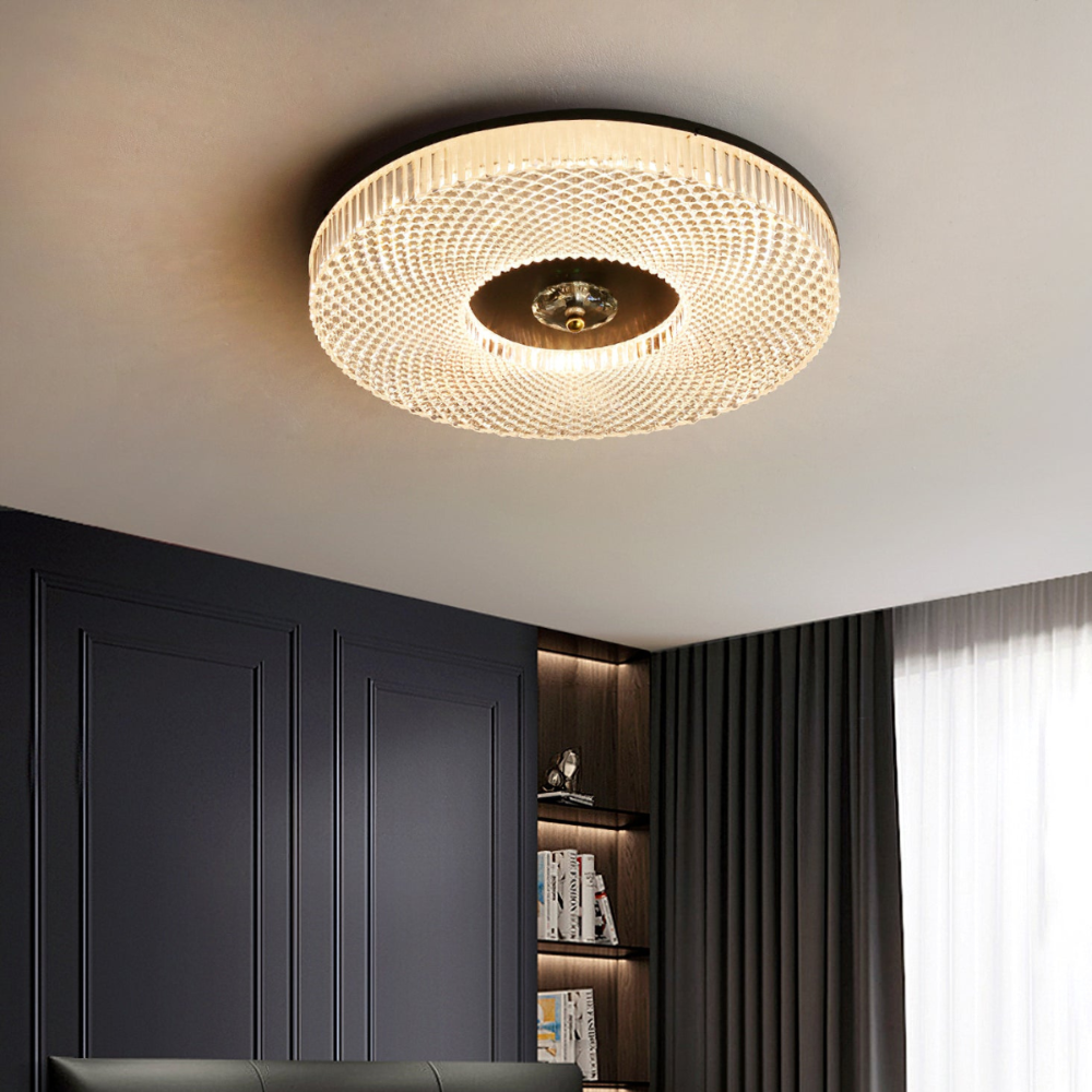 Plafonnier LED rond encastré blanc/or/doré/noir pour chambre à coucher