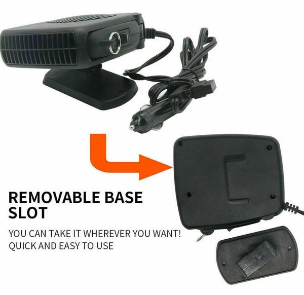 Dégivreur de pare-brise Chauffage Ventilateur - Sèche-voiture 2 en 1 Mini Dégivreur Électrique de Pare-brise et Démisteur 12V
