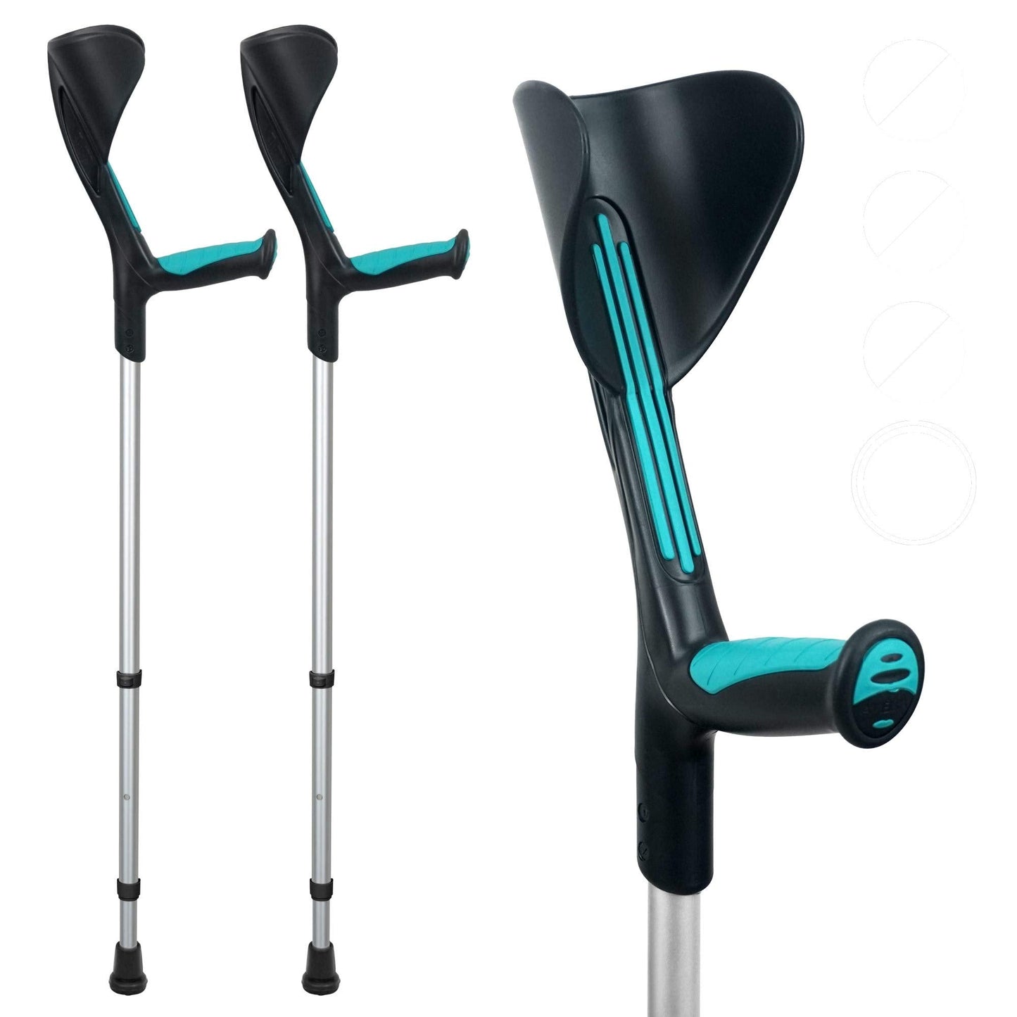 Béquilles de marche pour handicapés adultes ergonomiques et réglables pour avant-bras 2 pièces
