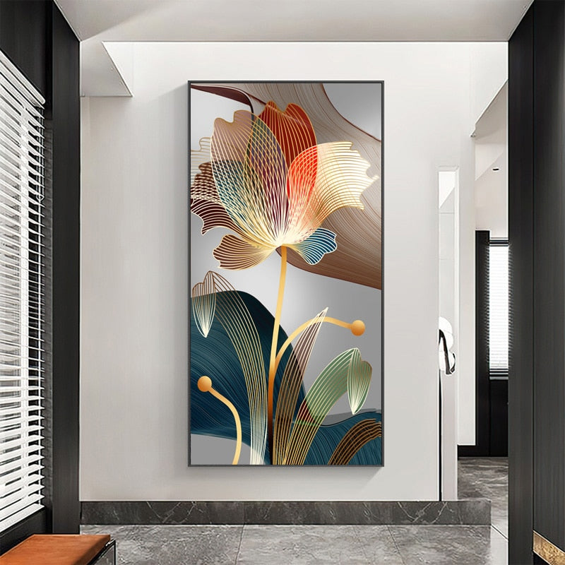 Scandinavian Abstract Flower Paintings