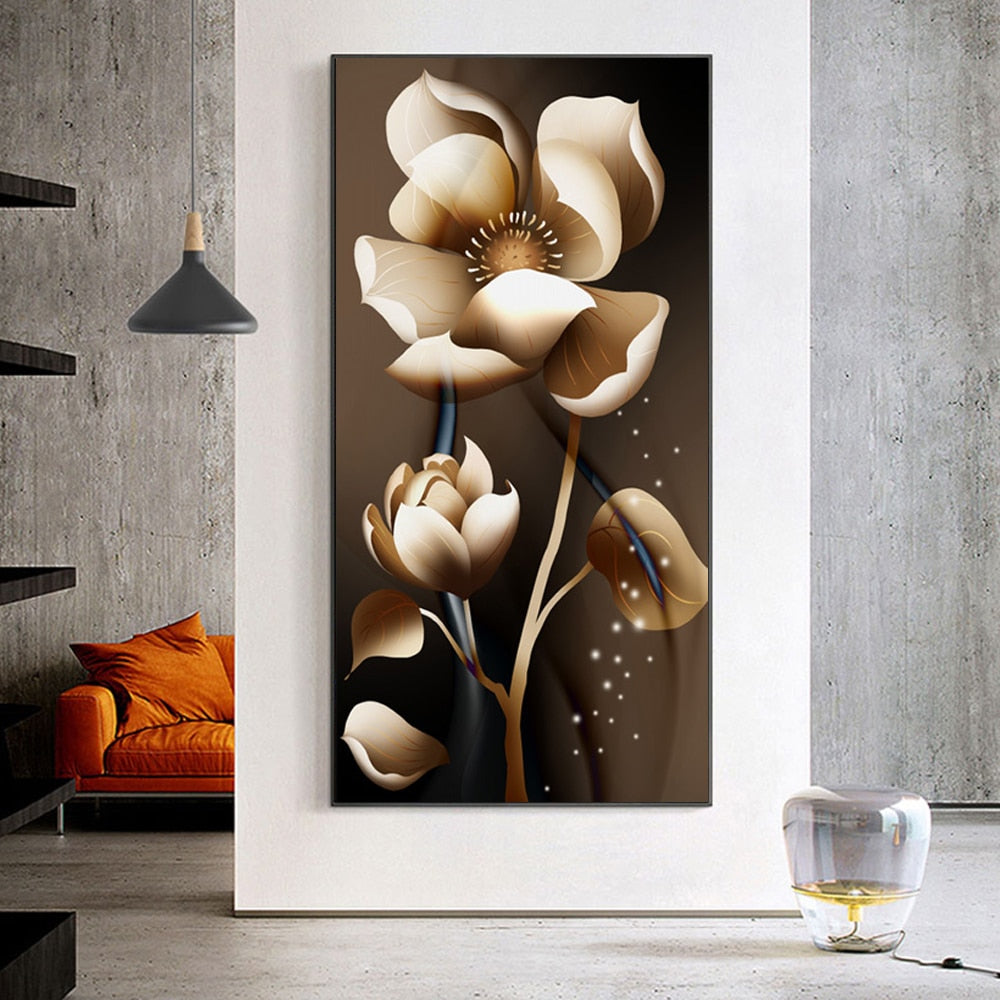 Scandinavian Abstract Flower Paintings