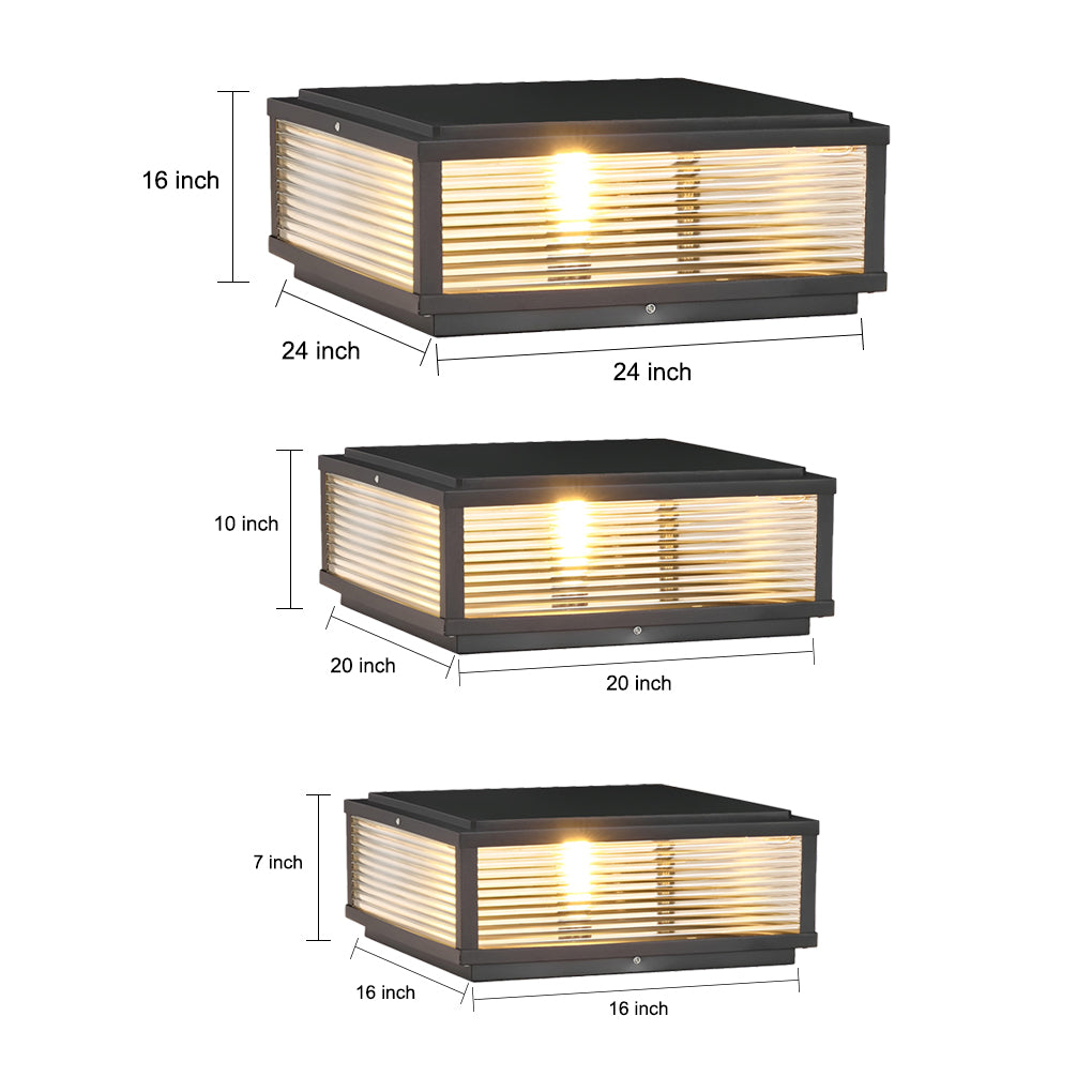 Lumière de poteau de clôture solaire étanche contemporaine pour terrasse et pilier extérieur