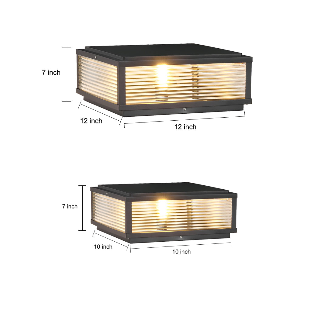 Lumière de poteau de clôture solaire étanche contemporaine pour terrasse et pilier extérieur