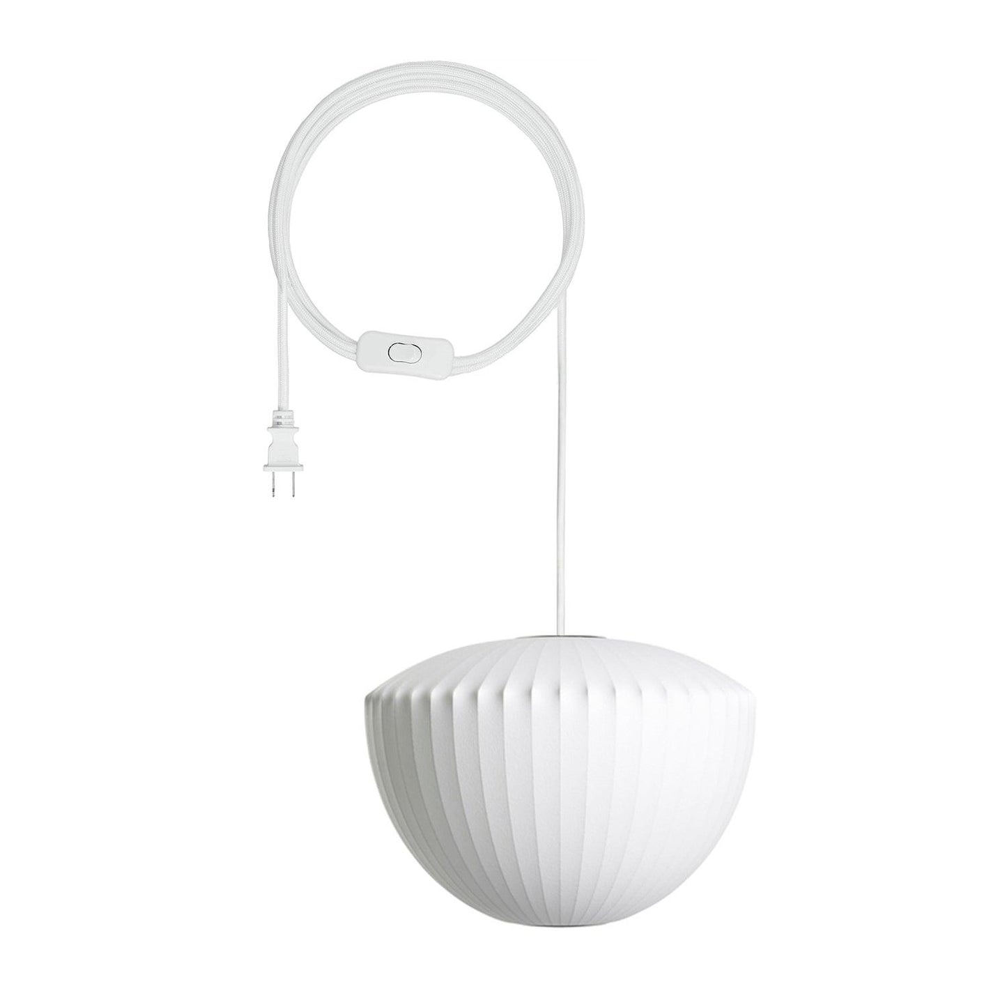 Suspension minimaliste blanche en forme de bulle