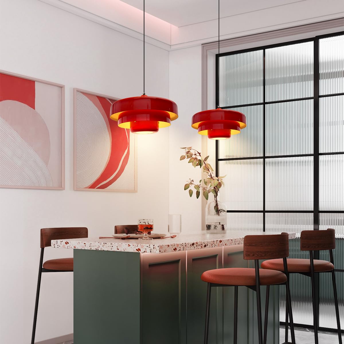 Middelaldersk jern retro enkelt hode Bauhaus hengelampe