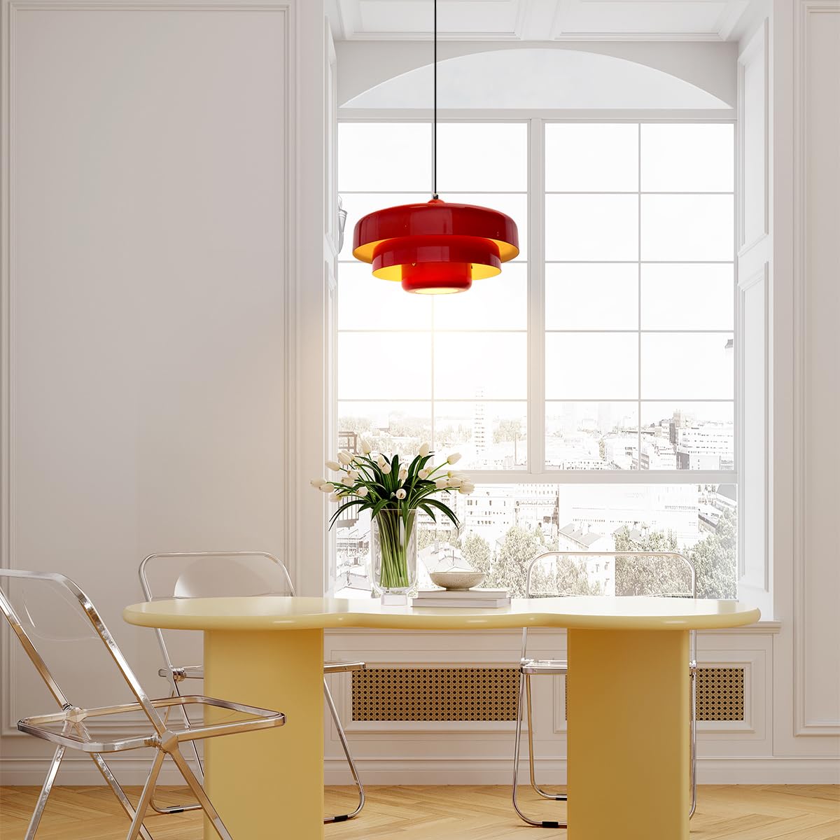 Middelaldersk jern retro enkelt hode Bauhaus hengelampe