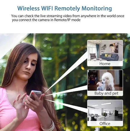 Caméra Mini HD Étanche avec Vision Nocturne et Objectif Grand Angle IP WiFi 1080P HD 160° Grand Angle
