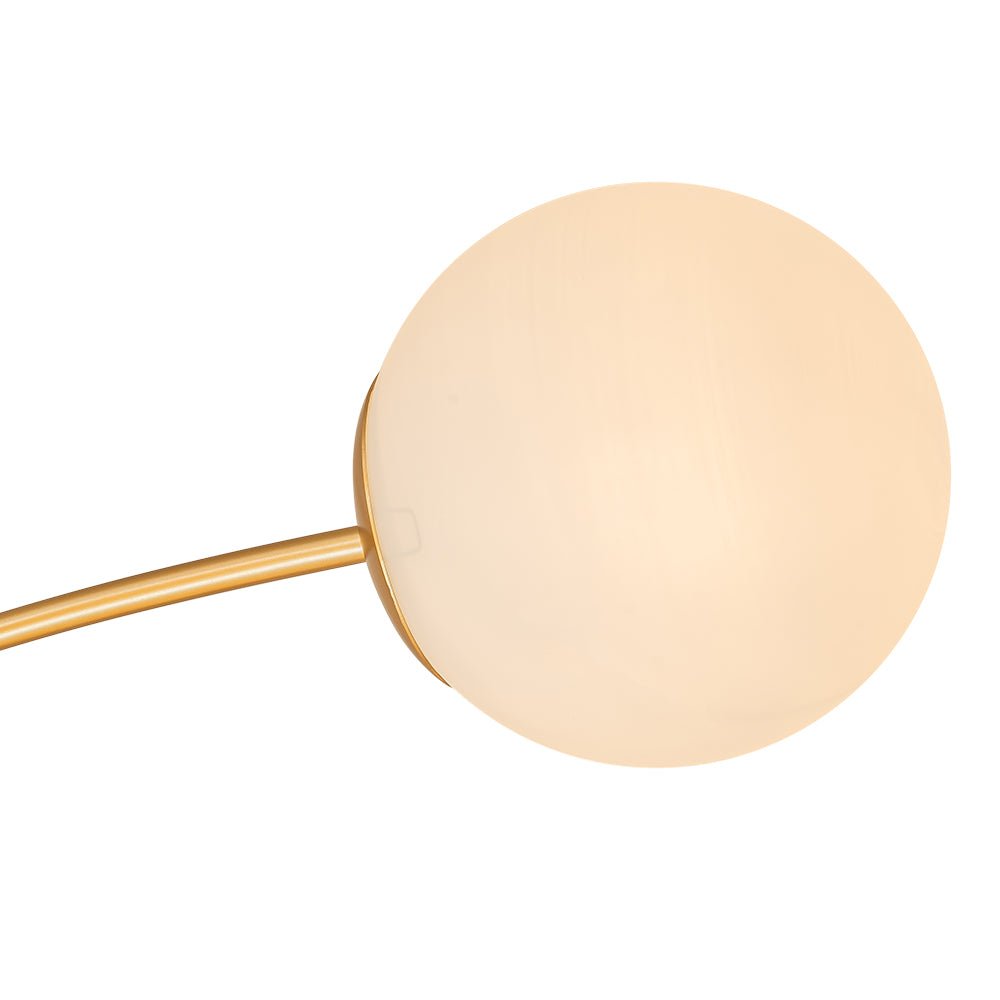 Plafonnier semi-encastré contemporain à 12 lumières avec globe en verre opalin