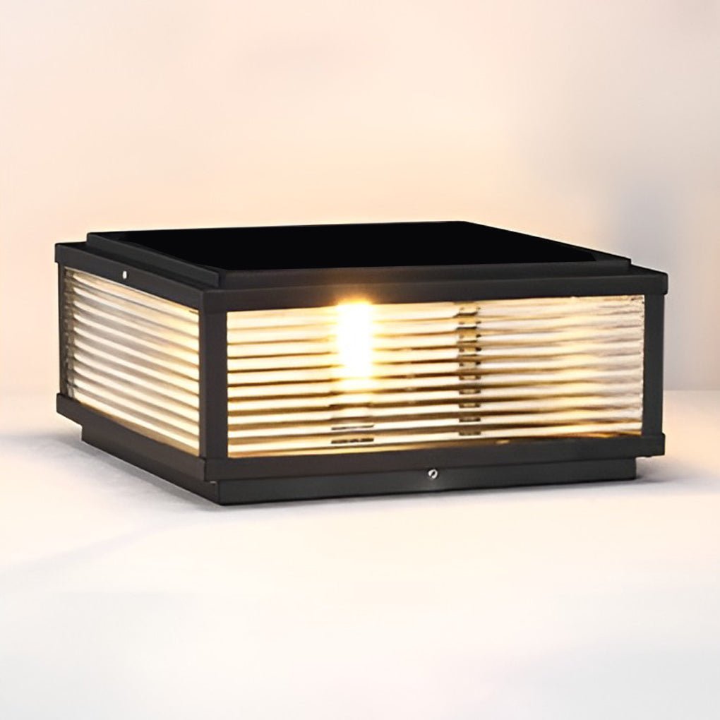 Lumière de poteau de clôture solaire étanche contemporaine pour terrasse et pilier extérieur