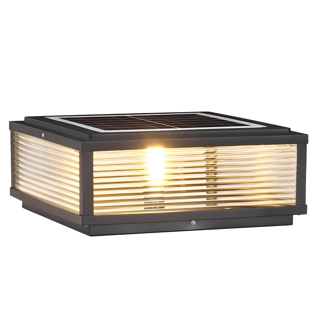 Lumière de poteau de clôture solaire étanche contemporaine pour terrasse et pilier extérieur