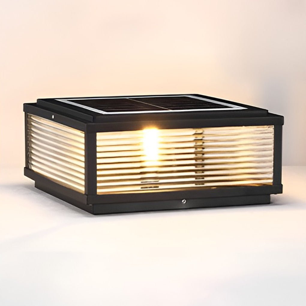 Lumière de poteau de clôture solaire étanche contemporaine pour terrasse et pilier extérieur
