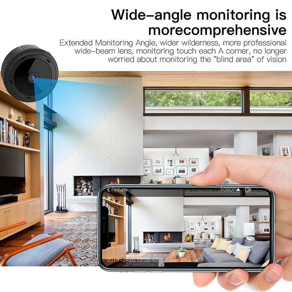 Mini caméra WiFi 1080P HD vision nocturne IR caméra de sécurité domestique moniteur pour bébé