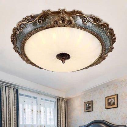 Flush Mount Ceiling Light, Brass/Resin