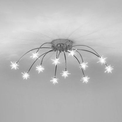 Art Deco Starry Metal/Glass Flush Mount Ceiling Light Black/Gold/Chrome