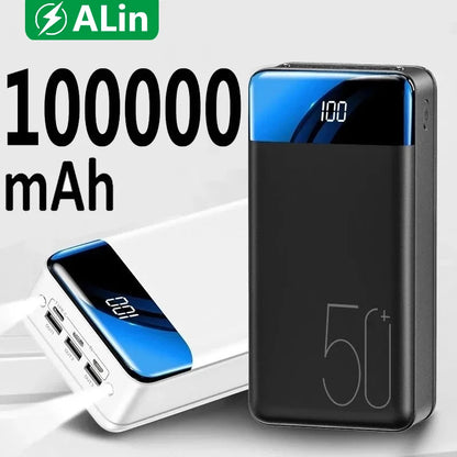 100000mAh Large Capacity Power Bank Mobile Phone Super Fast Charging Mobile Power Tablet Mobile Computer External Power Supply