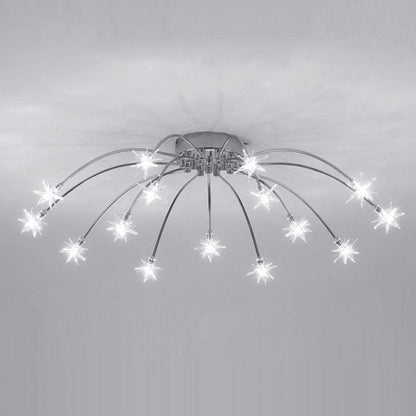 Art Deco Starry Metal/Glass Flush Mount Ceiling Light Black/Gold/Chrome