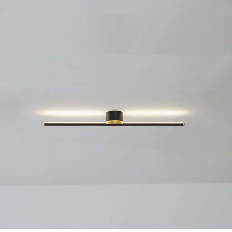 Linear Flush Mount Ceiling Light Black/White