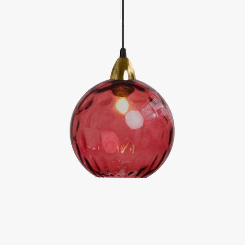 Colorful Glass Ball Pendant Light Water Ripple Living Room