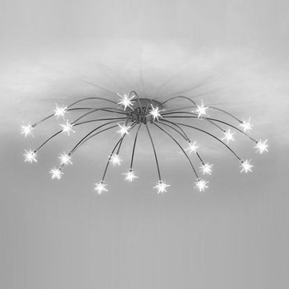 Art Deco Starry Metal/Glass Flush Mount Ceiling Light Black/Gold/Chrome