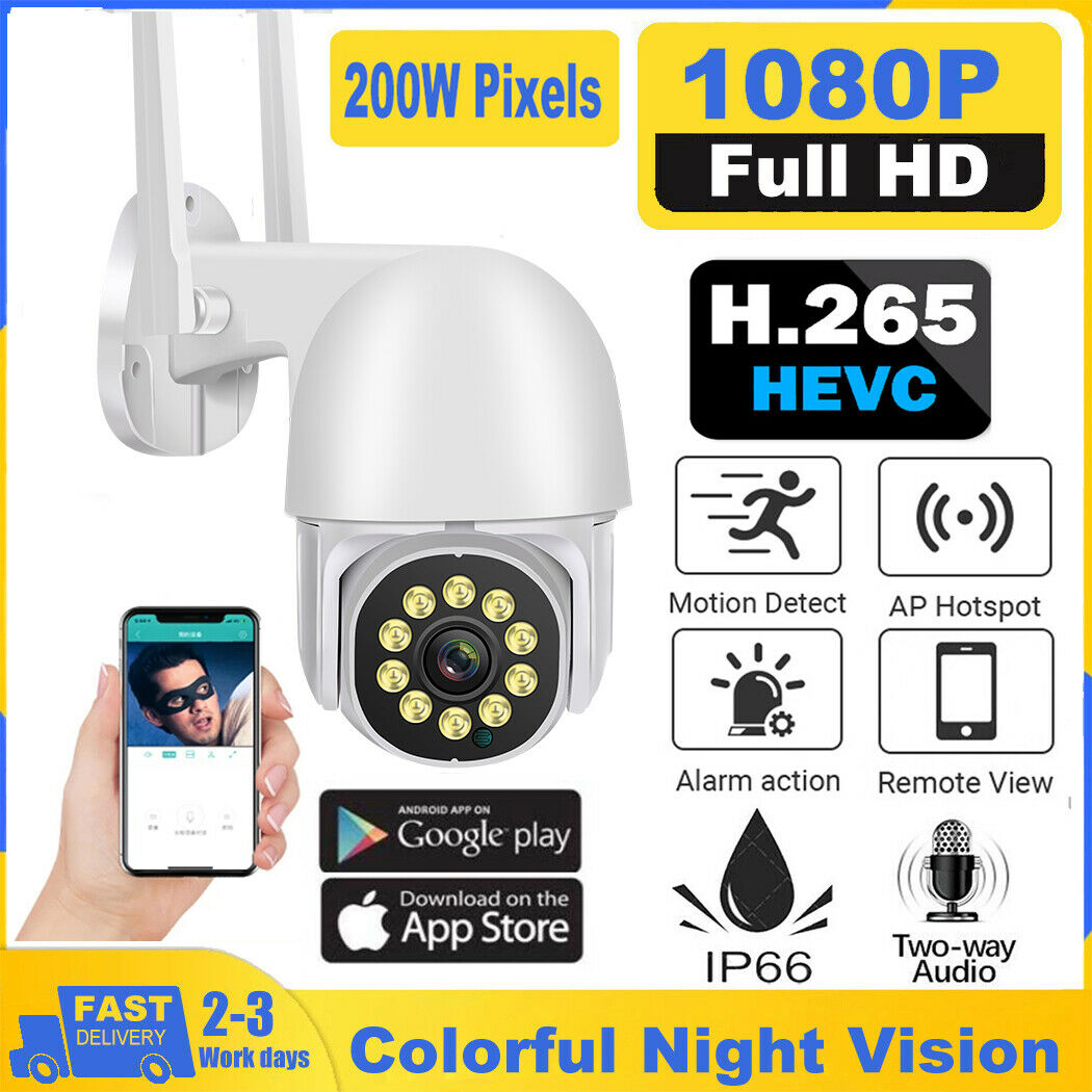 1080P IP Camera Wireless WIFI Outdoor CCTV HD PTZ Smart Home Security IR Cam UK