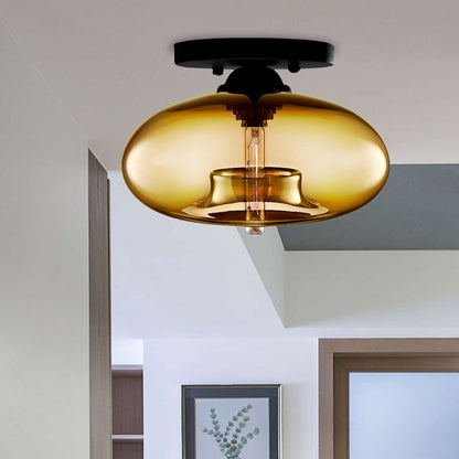 Industrial Art Deco Globe Flush Mount Ceiling Light Living Room