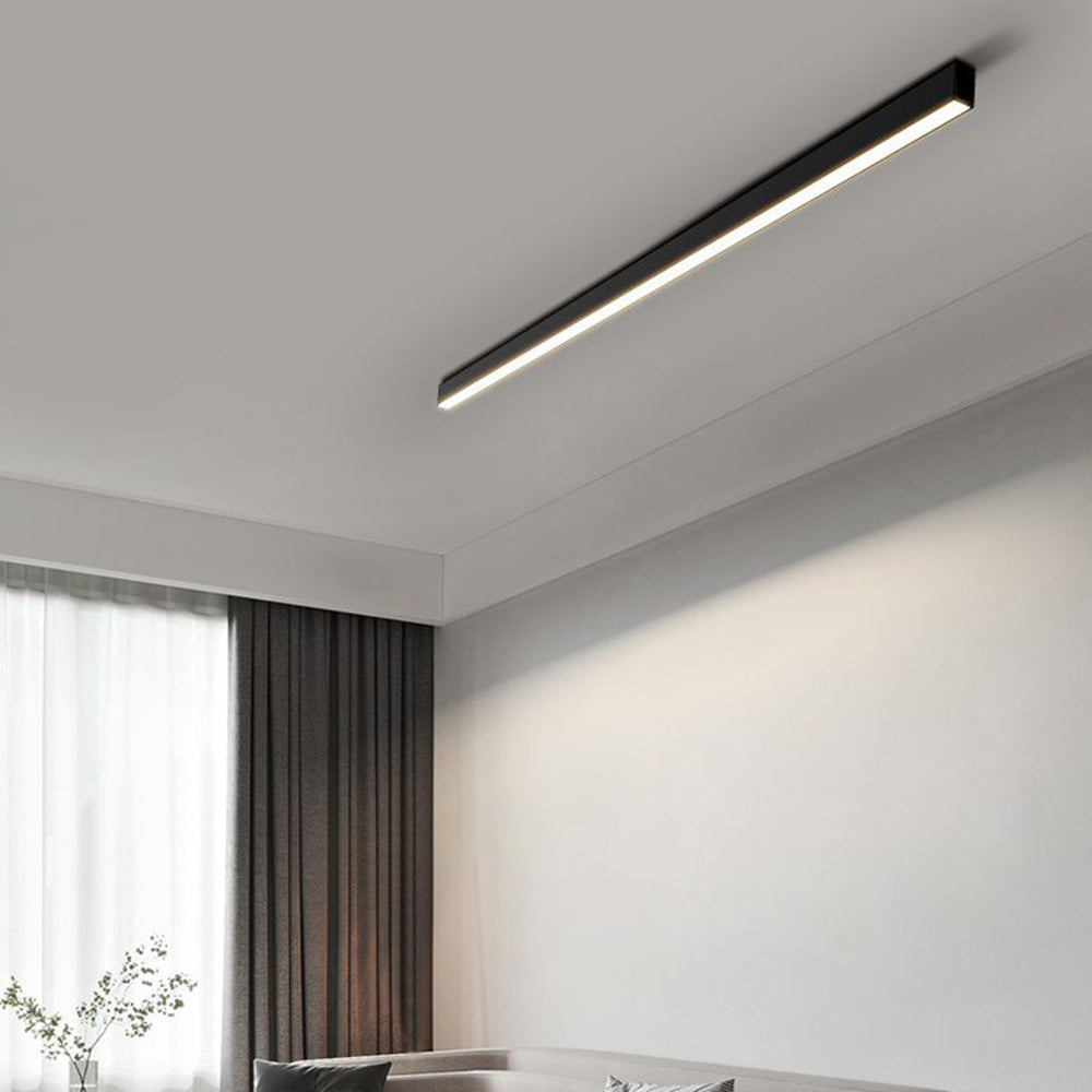 Linear Modern LED Black Metal Flush Mount Ceiling Light