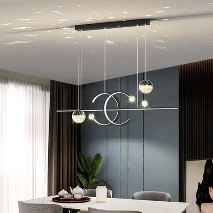 Contemporary Pendant Light Double-C Gold/Black Dining Room