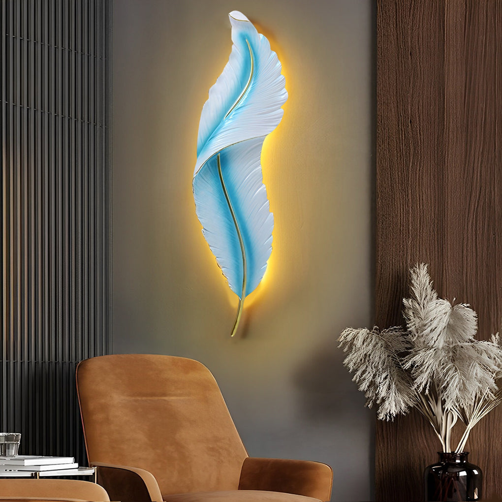 Feathers LED White Contemporary Wall Lamp Wall Sconce Lighting