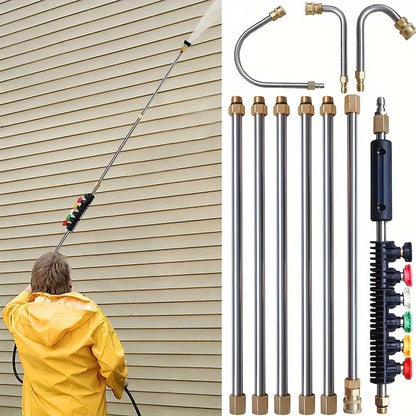 4000 PSI Telescoping High Pressure Washer Wand Set for Gutter & Roof Drainage & Walls Cleaning