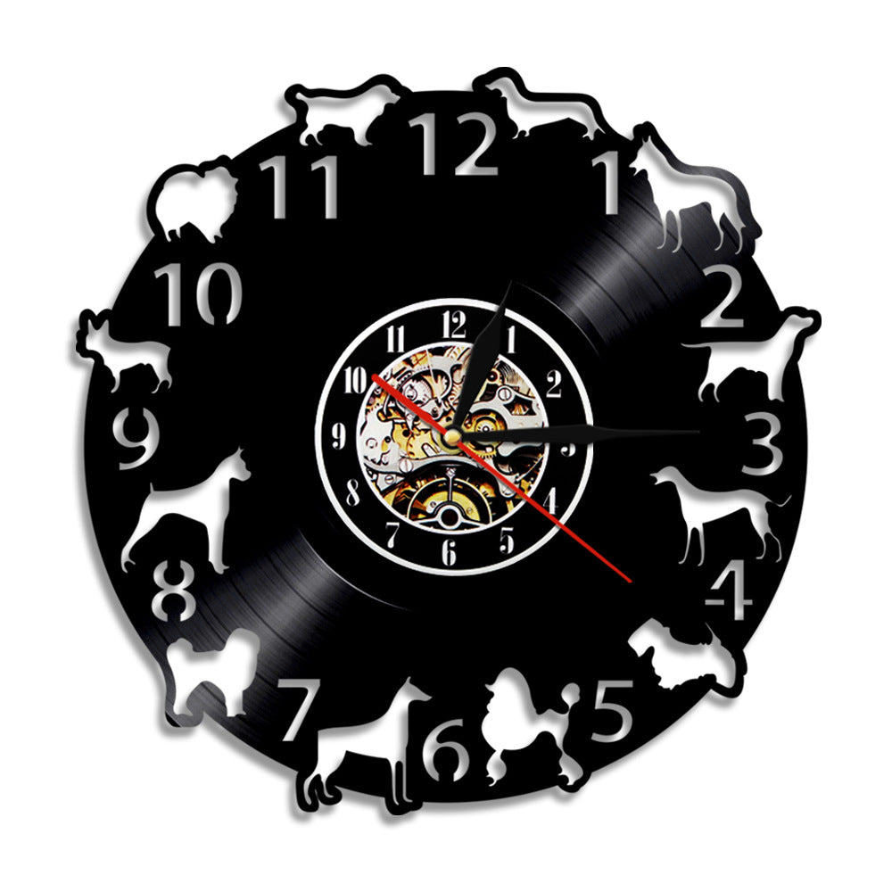 Vinyl Record Dog Clock