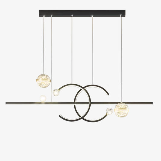 Contemporary Pendant Light Double-C Gold/Black Dining Room