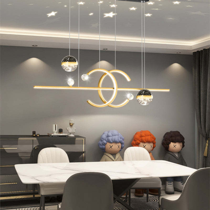 Contemporary Pendant Light Double-C Gold/Black Dining Room