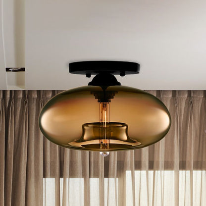 Industrial Art Deco Globe Flush Mount Ceiling Light Living Room