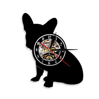 Vinyl Record Dog Clock