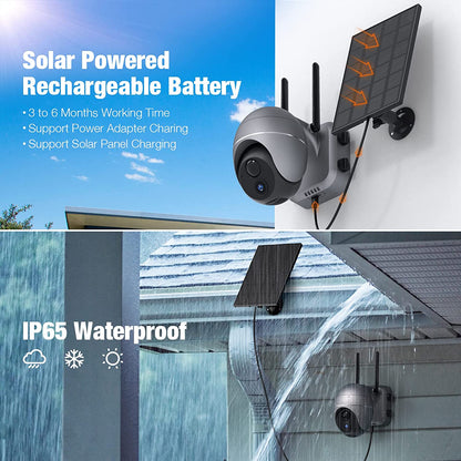 Wireless Solar Security Camera - Motion Detection, Night Vision and Two-Way Audio