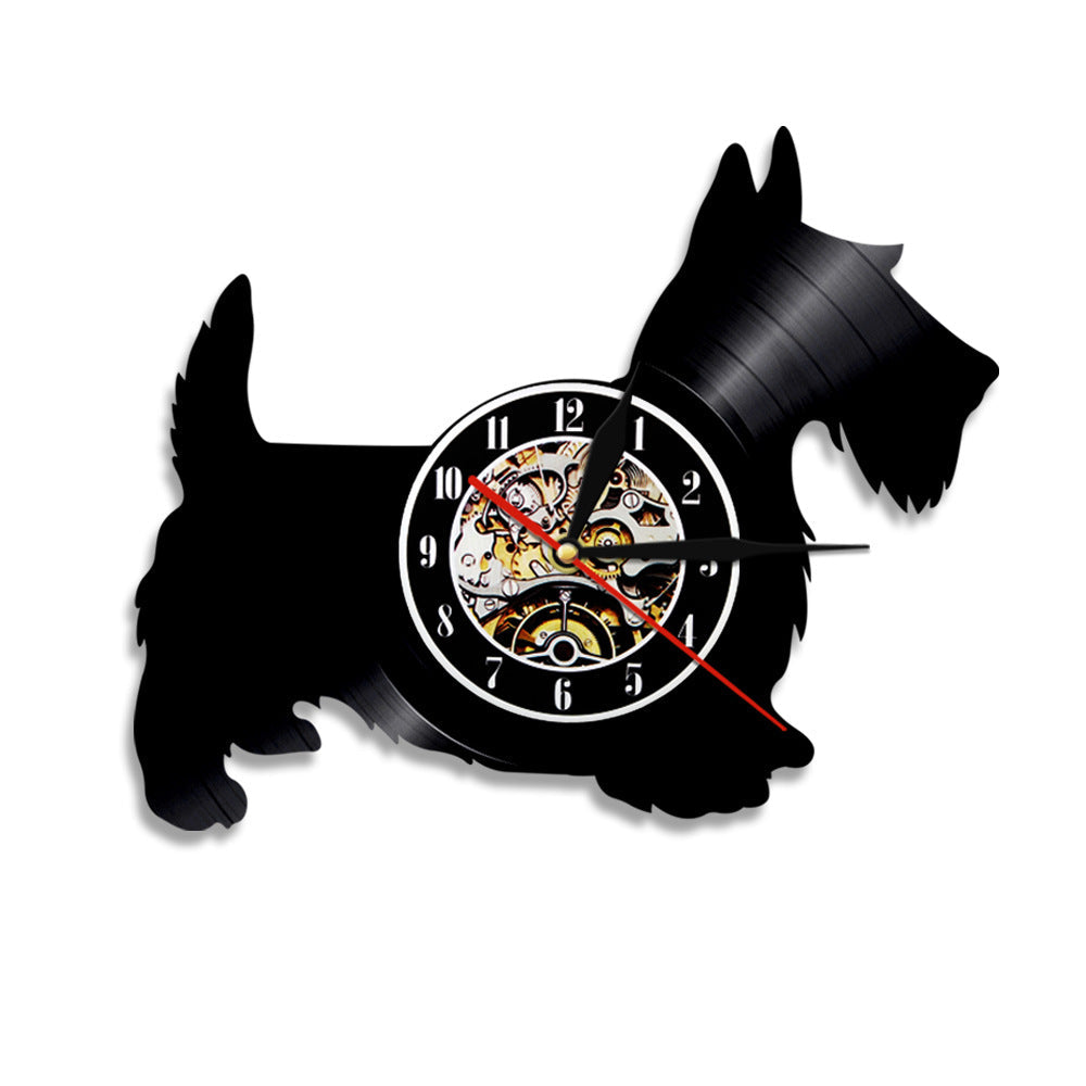 Vinyl Record Dog Clock