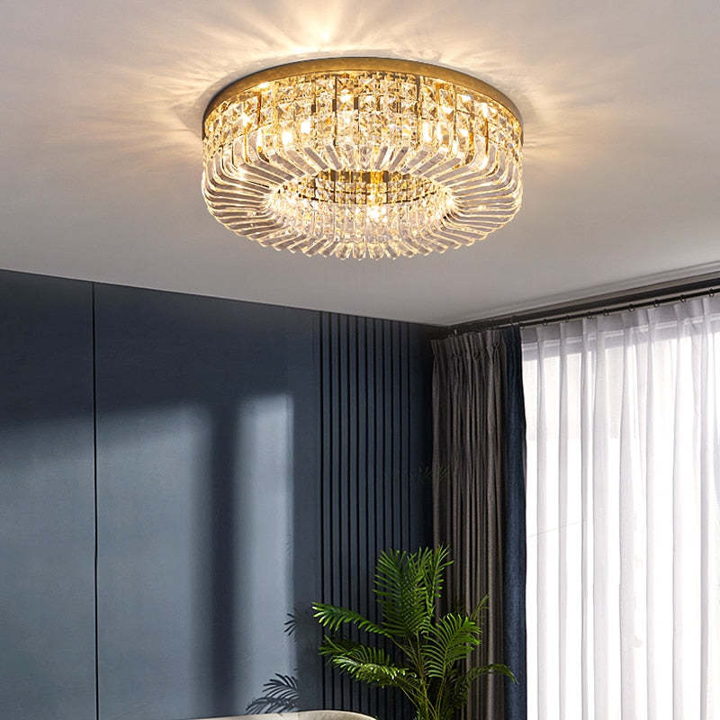 Luxury Crystal Flush Mount Metal/Crystal Ceiling Light