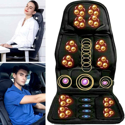 8 Mode Massage Chair Pad With Heated Back Neck Cushion For Car & Home