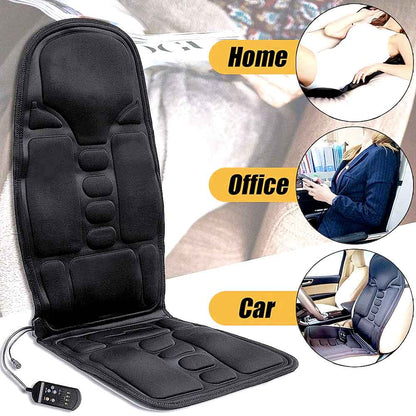 8 Mode Massage Chair Pad With Heated Back Neck Cushion For Car & Home