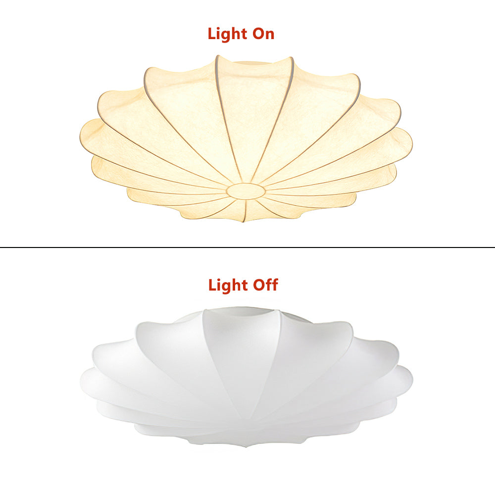 3-Light Modern Flush Mount Ceiling Light with Silk Lampshade