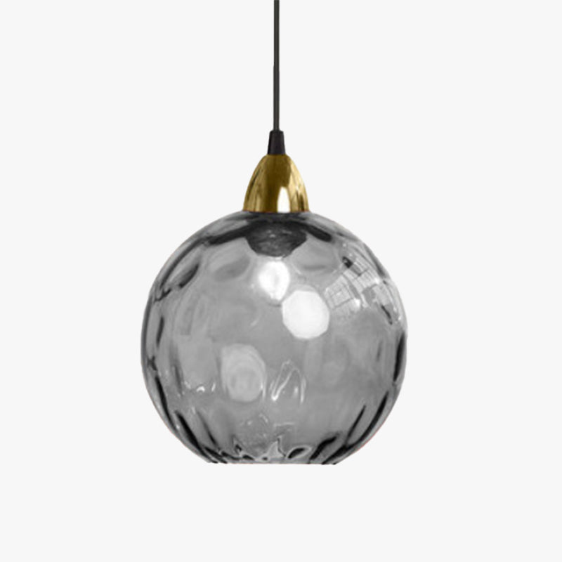 Colorful Glass Ball Pendant Light Water Ripple Living Room