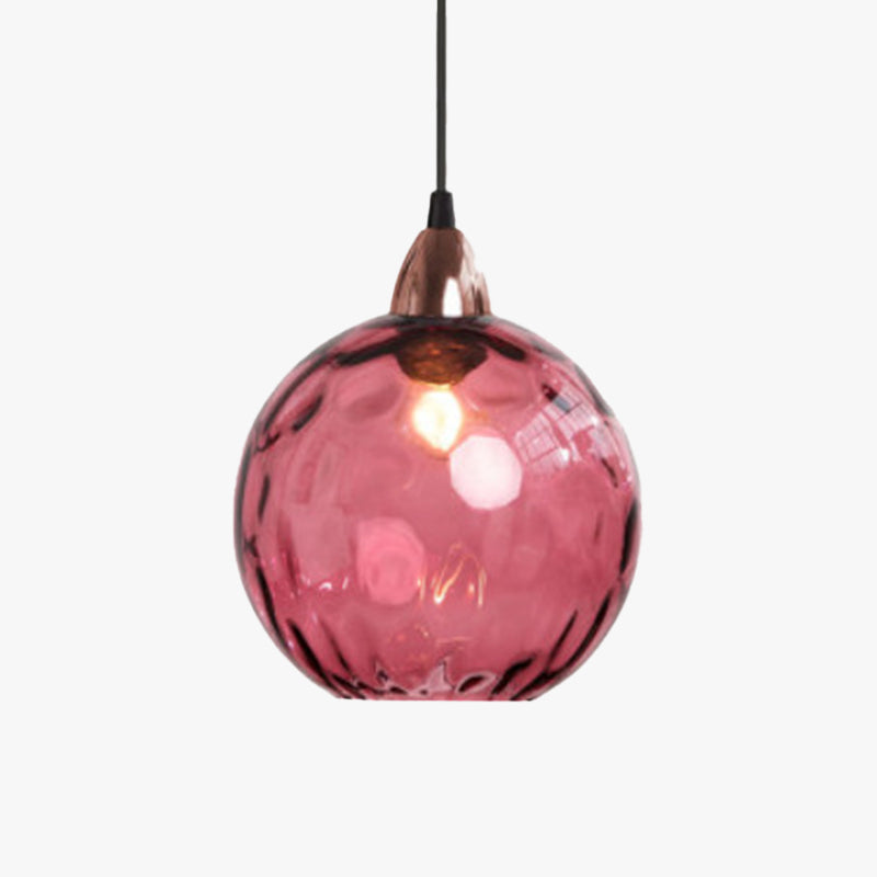 Colorful Glass Ball Pendant Light Water Ripple Living Room